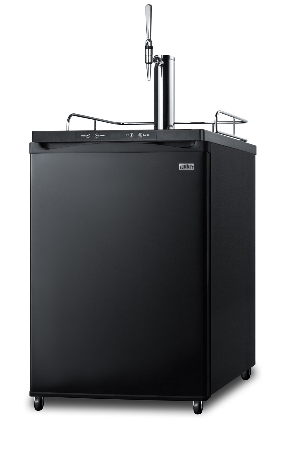 Nitro coffee dispenser in black, with a complete stainless steel stout style tap kit and nitrogen tank included